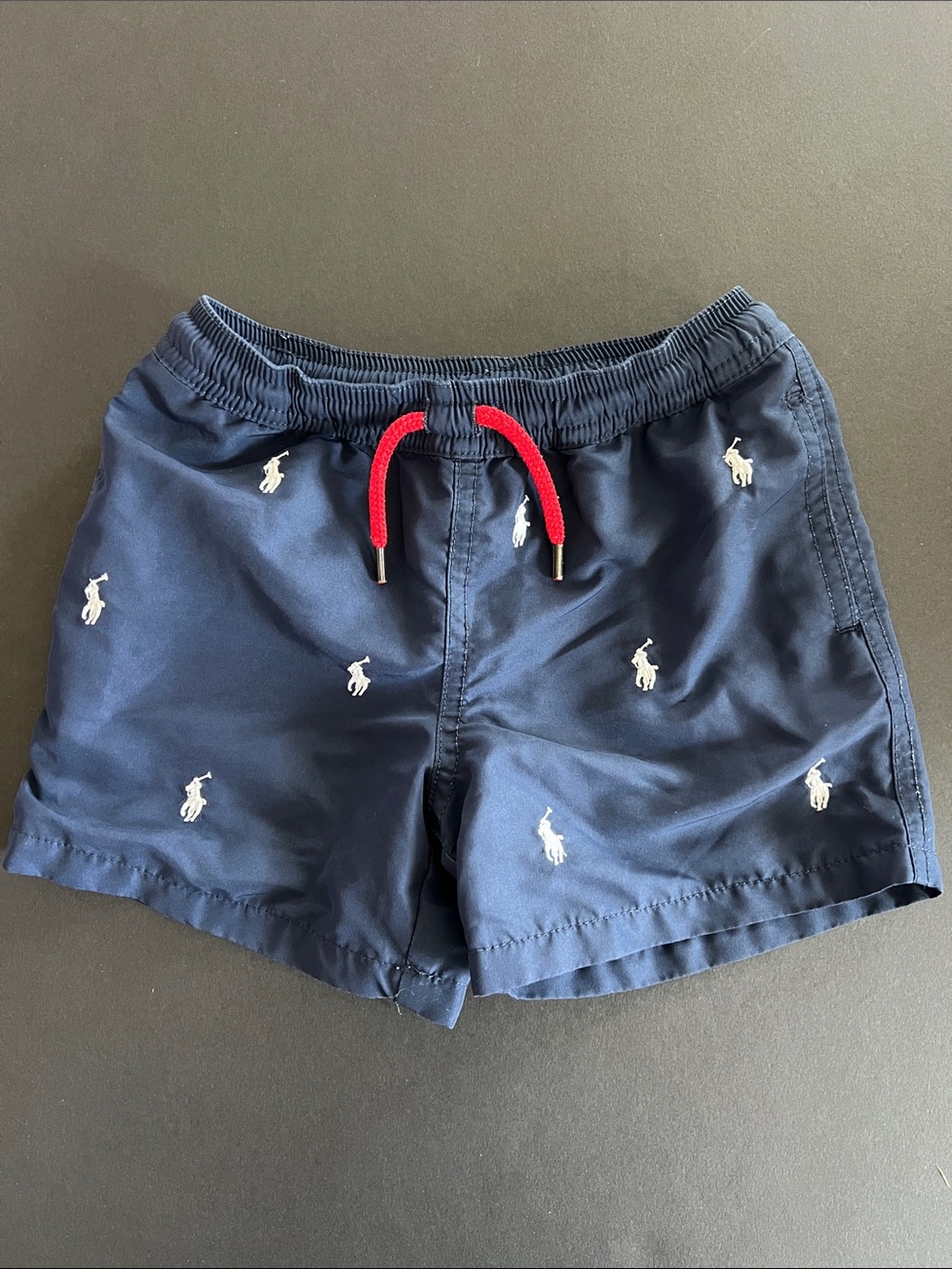 Ralph Lauren Navy Swim Shorts with Red Drawstring